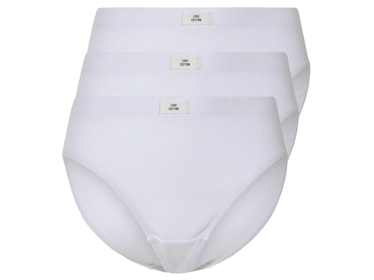 Жіночі трусики в рубчик esmara®, 3 шт., розмір S/M, колір білий