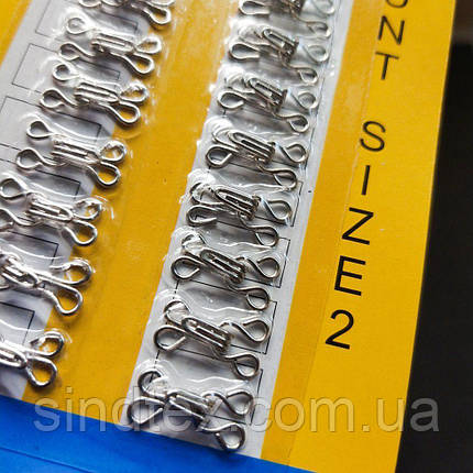 #2 гачки, застібки для одягу Sindtex сірі 24шт, фото 4