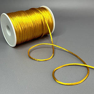 Шнур корсетний (сатиновий) 2мм -золотистий
