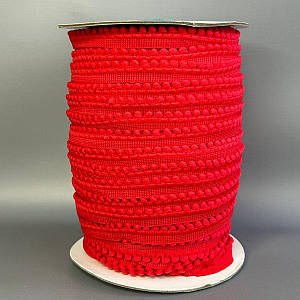 #5 Тасьма з помпонами 13мм (помпони Ø5мм) - червоний (#165)