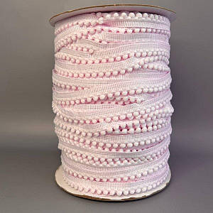 #5 Тасьма з помпонами 13мм (помпони Ø5мм) - рожевий (#239)