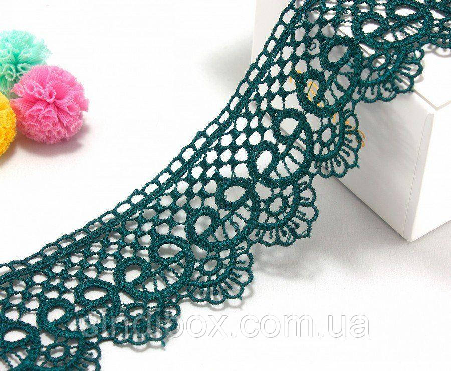 (1 метр) Мереживо макраме 5см "Завиток" колір - зелений, фото 1