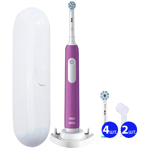 Електрична зубна щітка Oral-B D305.513.3X Junior 6+ Pro Purple (5 нас.) (Футляр)