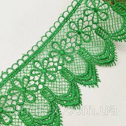 (1 м) Мереживо макраме Sindtex 7CM (13M) колір - зелений (M729-64-019), фото 1