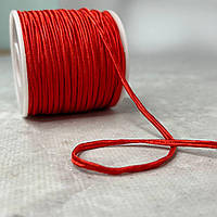 Червоний шнур сутажний плоскиой 3 мм, моток 46 м