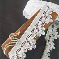 (1 метр) Мереживо макраме Sindtex 5 см колір - білий (47м-H2122-1)