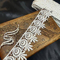 (1 метр) Мереживо макраме Sindtex 5 см колір - білий (сірий відтінок) (26m-h1931m-1)