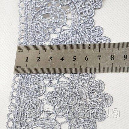 (1 м) Мереживо макраме Sindtex 8 см (13 м) колір - сірий (M729-66-003), фото 4