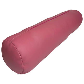Валик з екошкіри для кушетки та масажного столу, розмір 60*15*15, колір малиновий