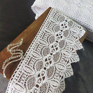 (1 метр) Мереживо макраме Sindtex 12 см колір - білий (40m-L0370-1)