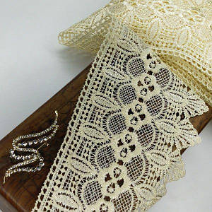 (1 метр) Мереживо макраме Sindtex 12 см колір - молочний (17М-L0370-1)