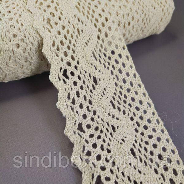 (1 метр) Бавовняне мереживо 6,5 см (льон) - Бежевий (М5164-9), фото 1