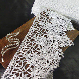 (1 метр) Мереживо макраме Sindtex 13 см колір - білий (41м-l0213-1)