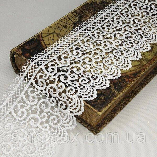 (1 м) Мереживо макраме Sindtex 11 см Колір - Білий (MSF3107-001), фото 1