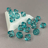 (20 гр) Намистини пластик біконус Ø12 мм, - бірюзовий