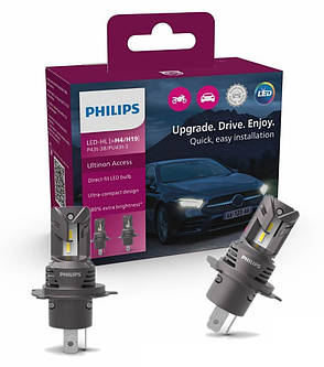 Світлодіодні LED лед лампи Philips Ultinon Access +80% цоколь H4 H19 6000K 12V 20W 11342U2500CX, ОРИГІНАЛ, фото 1