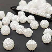 (20 грам) Намистини пластикові біконус 11х12мм, Колір - білий