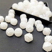 (20 грам) Намистини пластикові біконус 9х10мм, Колір - білий