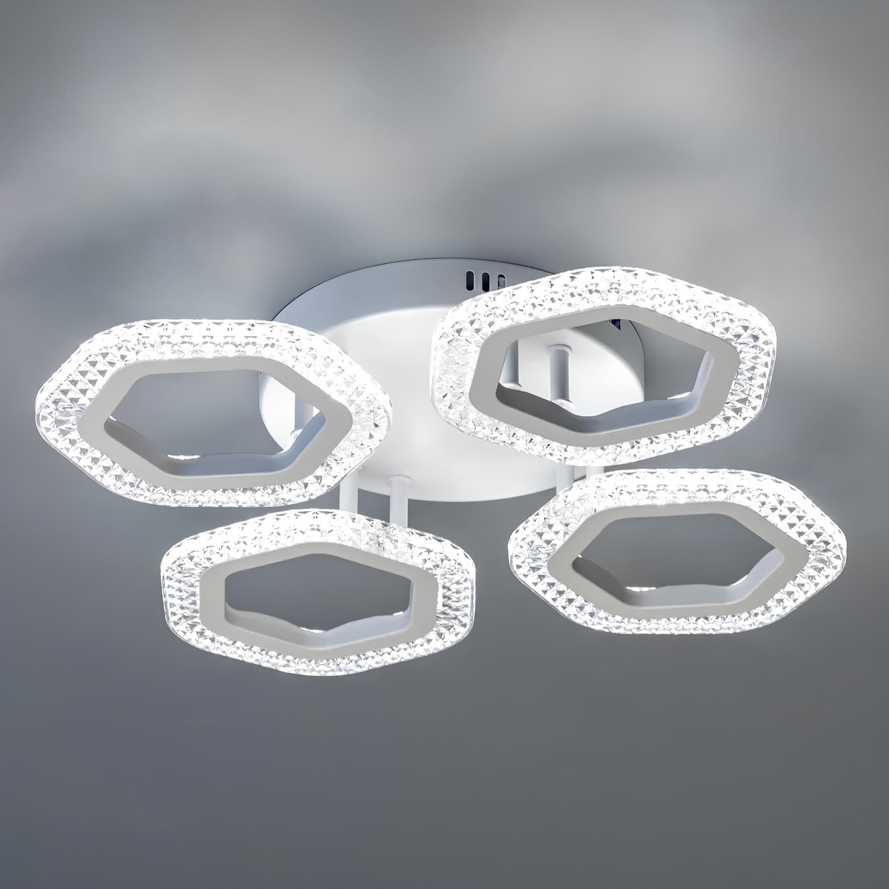 Стельова Led-люстра з пультом, білий корпус, до 13 м² V LI8490A-4, фото 1