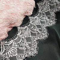 (3 метри) Французьке мереживо з віями, Шантильї 7см (1317), Колір - рожевий