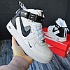 Зимові кросівки Nike Air Force 1 Winter TM White теплі Найк Форс білі з чорним шкіряні на хутрі високі чоловічі жіночі, фото 3