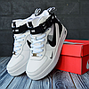 Зимові кросівки Nike Air Force 1 Winter TM White теплі Найк Форс білі з чорним шкіряні на хутрі високі чоловічі жіночі, фото 4