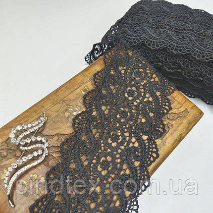 (1 метр) Мереживо макраме Sindtex 9 см колір - чорний (27 м-Y11487-3), фото 1