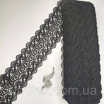(1 метр) Мереживо макраме Sindtex 9 см колір - чорний (27 м-Y11487-3), фото 2