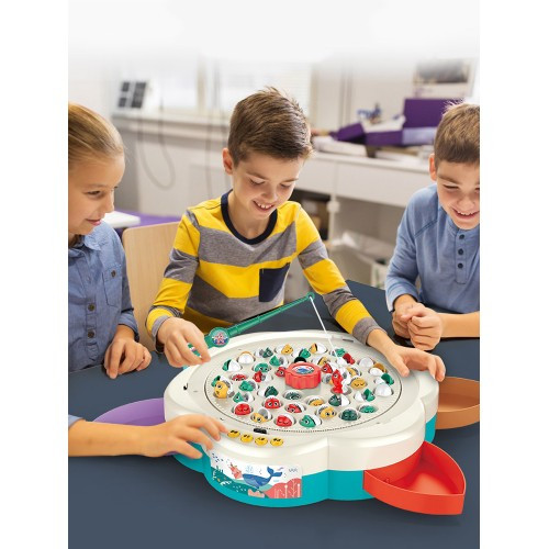 Фантастичний ігровий столик Риболовля Злови рибку 3в1 Фігурки крутяться Ловляться магнітом вудкою Пісні мелодії, фото 1