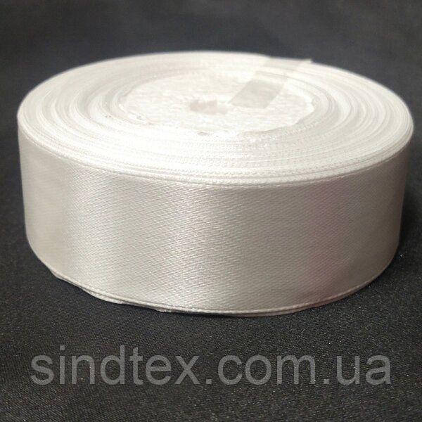 Біла стрічка атласна 2,5 см (23 м) "Sindtex" (АЛ2-001)
