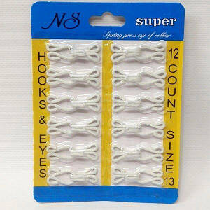 Білий гачок # 13, покритий тканиною для одягу, шиття