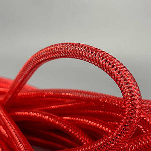 (19 метрів, D-10мм) Регілін трубчастий з люрексом - червоний