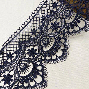 (1 м) Мереживо макраме Sindtex 12см Колір - Синій темний (М729-107-154)