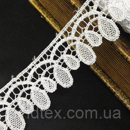 (1 м) Мереживо макраме Sindtex 3.5 см. Колір - Білий (MSF0133-001), фото 1