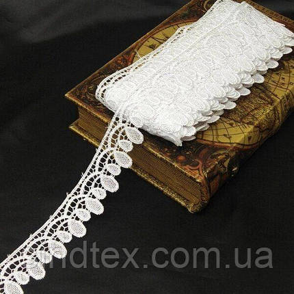 (1 м) Мереживо макраме Sindtex 3.5 см. Колір - Білий (MSF0133-001), фото 2