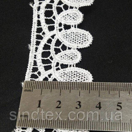 (1 м) Мереживо макраме Sindtex 3.5 см. Колір - Білий (MSF0133-001), фото 3