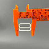 10 шт. - Білий 1,5 см регулятор (МЕТАЛ) для бретелів бюстгальтера (вісімка), фото 3