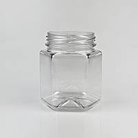 Баночка пластикова 250 мл шестигранна під кришку 63 мм