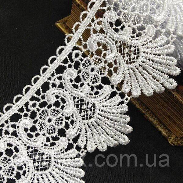 (1 м) Мереживо макраме Sindtex 9.5 см колір - білий (M729-84-001)