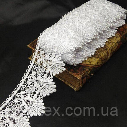 (1 м) Мереживо макраме Sindtex 9.5 см колір - білий (M729-84-001), фото 3