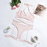 Жіноча білизна чорного кольору з чоппером і пояс з підв'язками (без панчох), фото 9