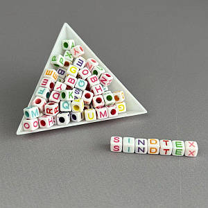 (20 г) Намистини пластикові, АЛФАВІТ 6 мм  - Білий мікс