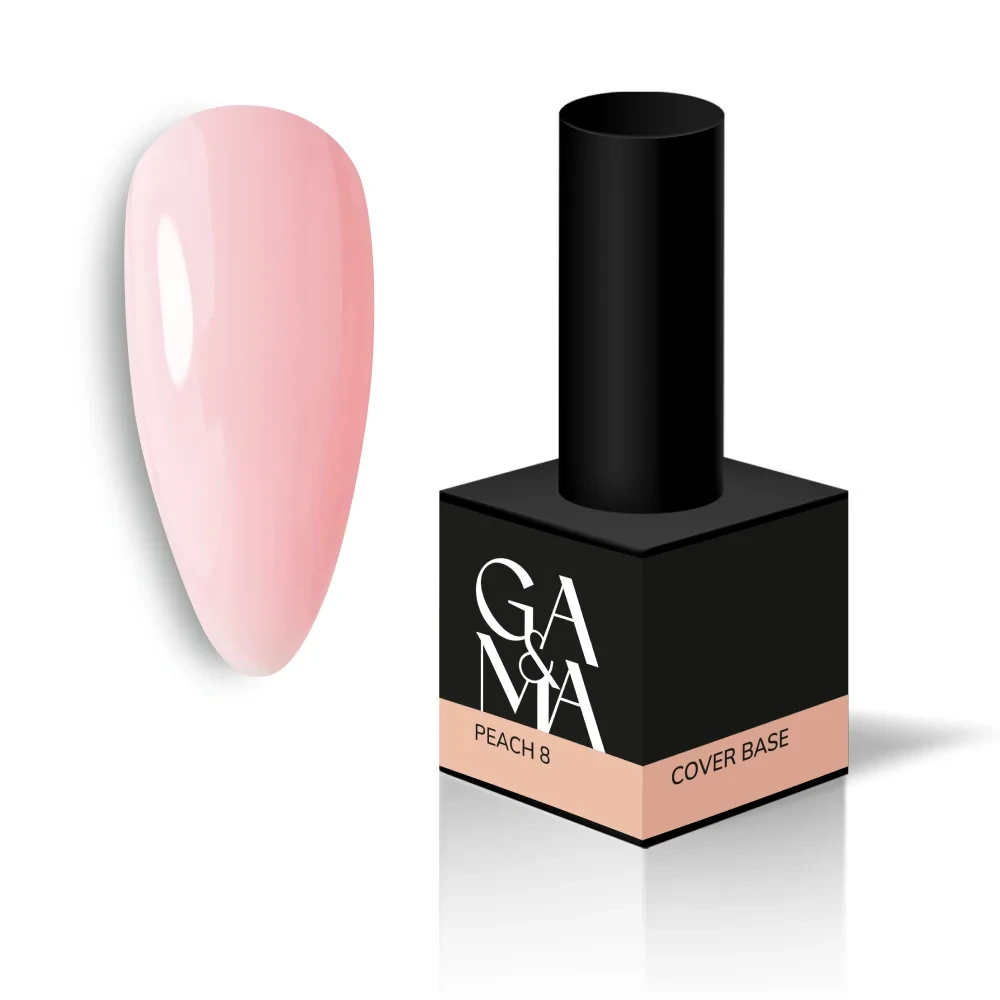 Камуфлююча база для нігтів Ga&Ma Cover base 008 Peach, 15 мл