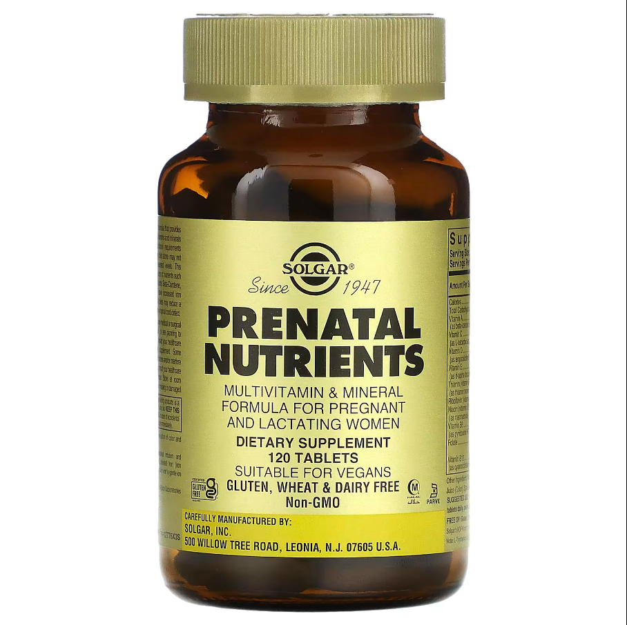 Prenatal Nutrients Solgar 120 таблеток, фото 1