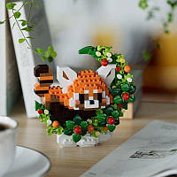 Конструктор блоковий дитячий червоний єнот на місяці