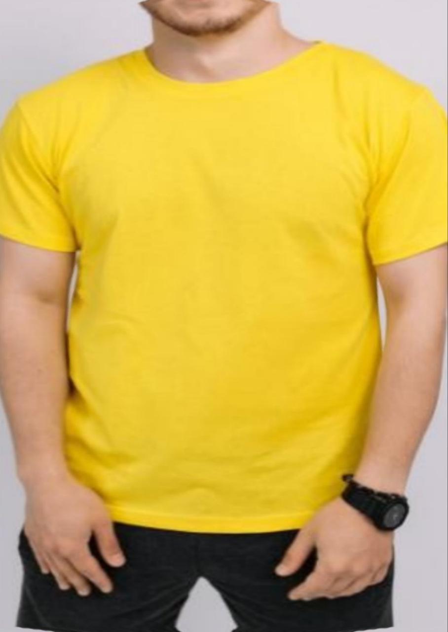 Футболка універсальна БАТАЛ однотонна вільного силуету 3XL 4XL 5XL 6XL 100% бавовна ЖОВТИЙ