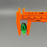 20 шт - Стрази акрилові пришивні 11х20 мм крапля, зелений, фото 3