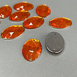 20 шт - Стрази акрилові пришивні 18х25 мм, помаранчевий, фото 2