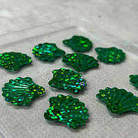 20мм Паєтка мушля 5г - зелений голограма
