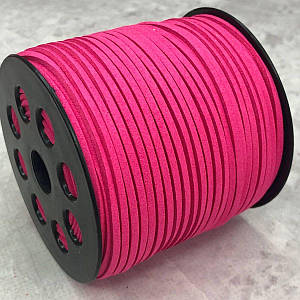 1 м - Шнур замшевий 2,5 мм - фуксія